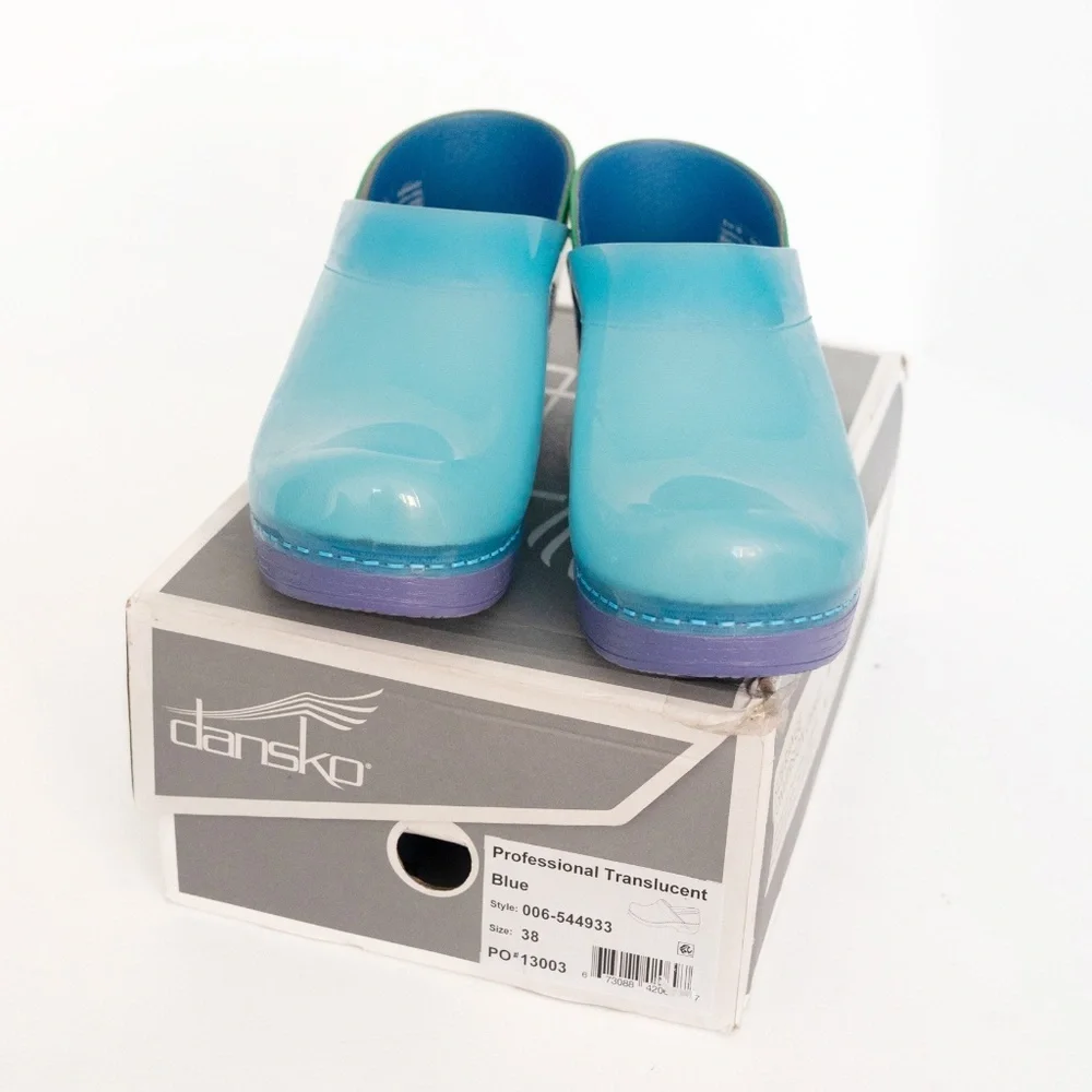 Dansko Professional - Translucent Blue Clogs Size 38 EU - Picture 2 of 12